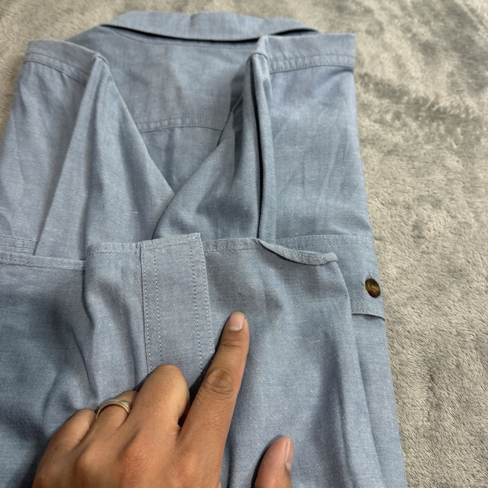 Carhartt Relaxed Fit Longsleeve Button Shirt Mens L Embroidered Logo Work Office - Picture 6 of 8